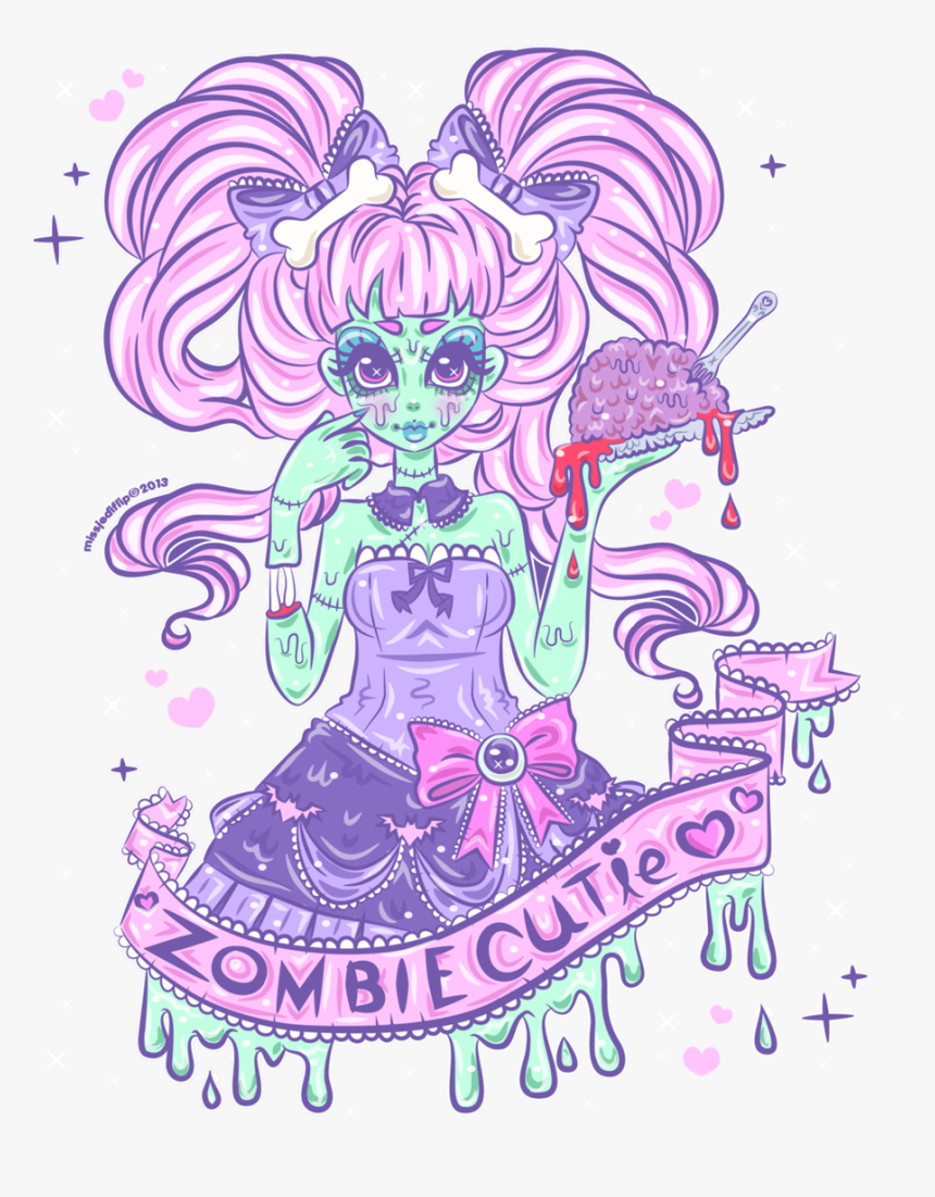 Zombie Cutie By Missjediflip Zombie Cutie By Missjediflip - Pastel Goth Art, HD Png Download, Free Download