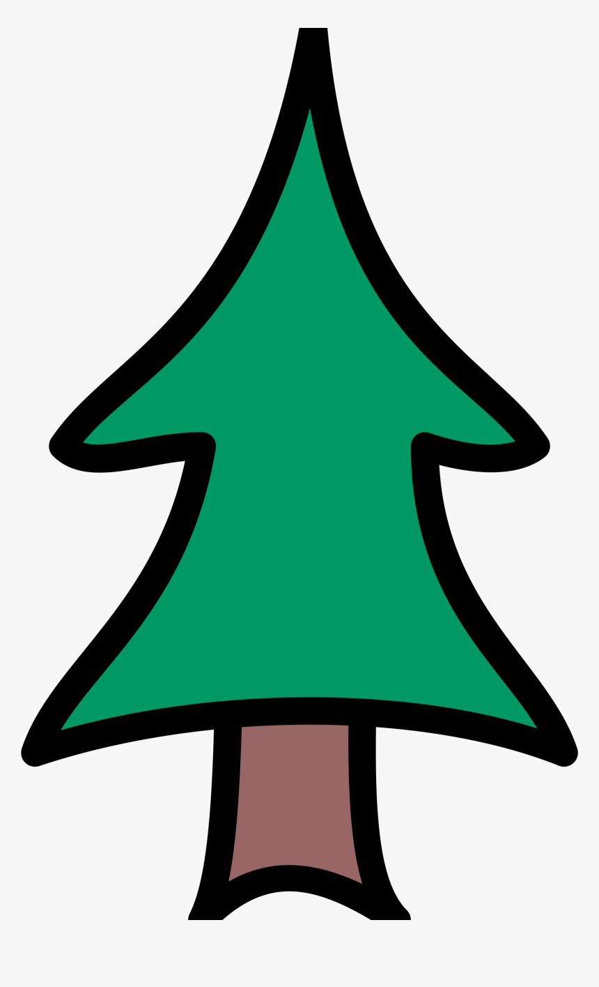 Conifer Tree Clip Arts - Draw A Cartoon Tree, HD Png Download, Free Download