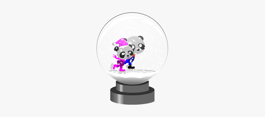 Pandas In A Snow Globe Clipart - Cartoon, HD Png Download, Free Download