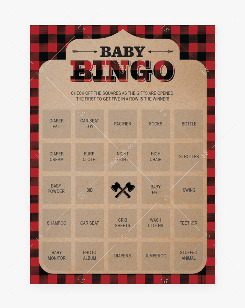Rustic Baby Shower Baby Bingo Cards Blank And Prefilled - Label, HD Png Download, Free Download