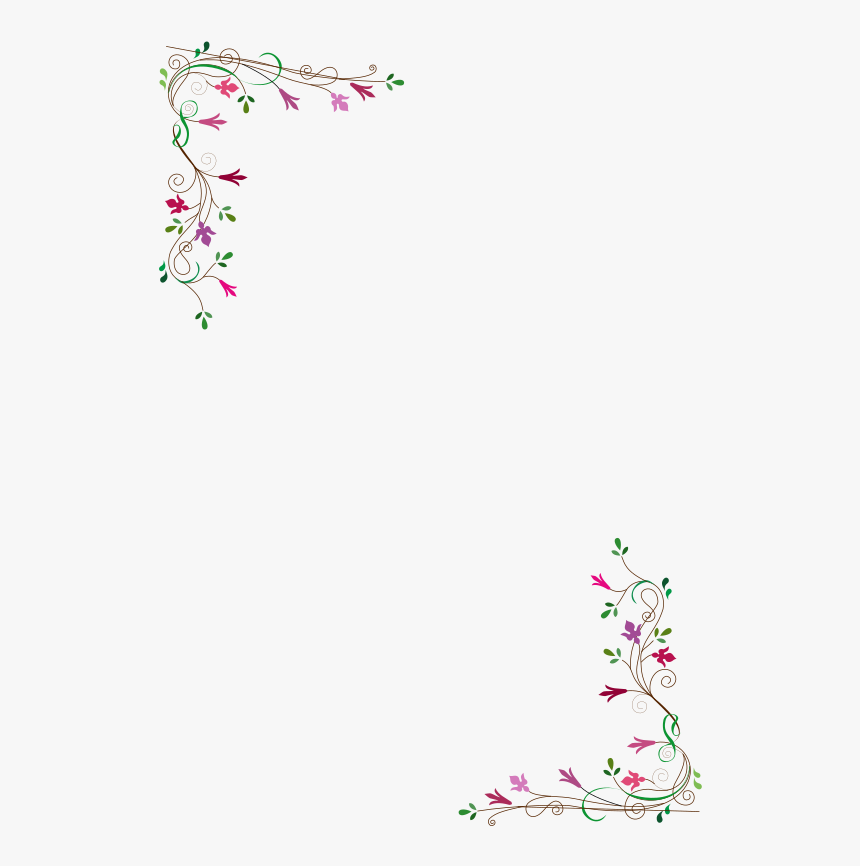 Floral Frame - Simple Flower Frame Png, Transparent Png, Free Download