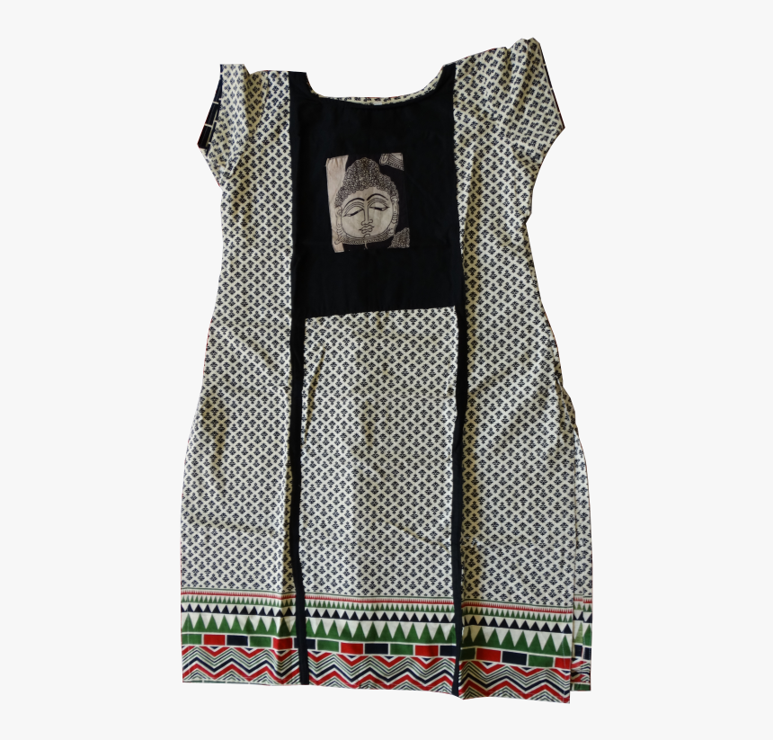 Grey Kurti With Buddha Design - Pattern, HD Png Download, Free Download