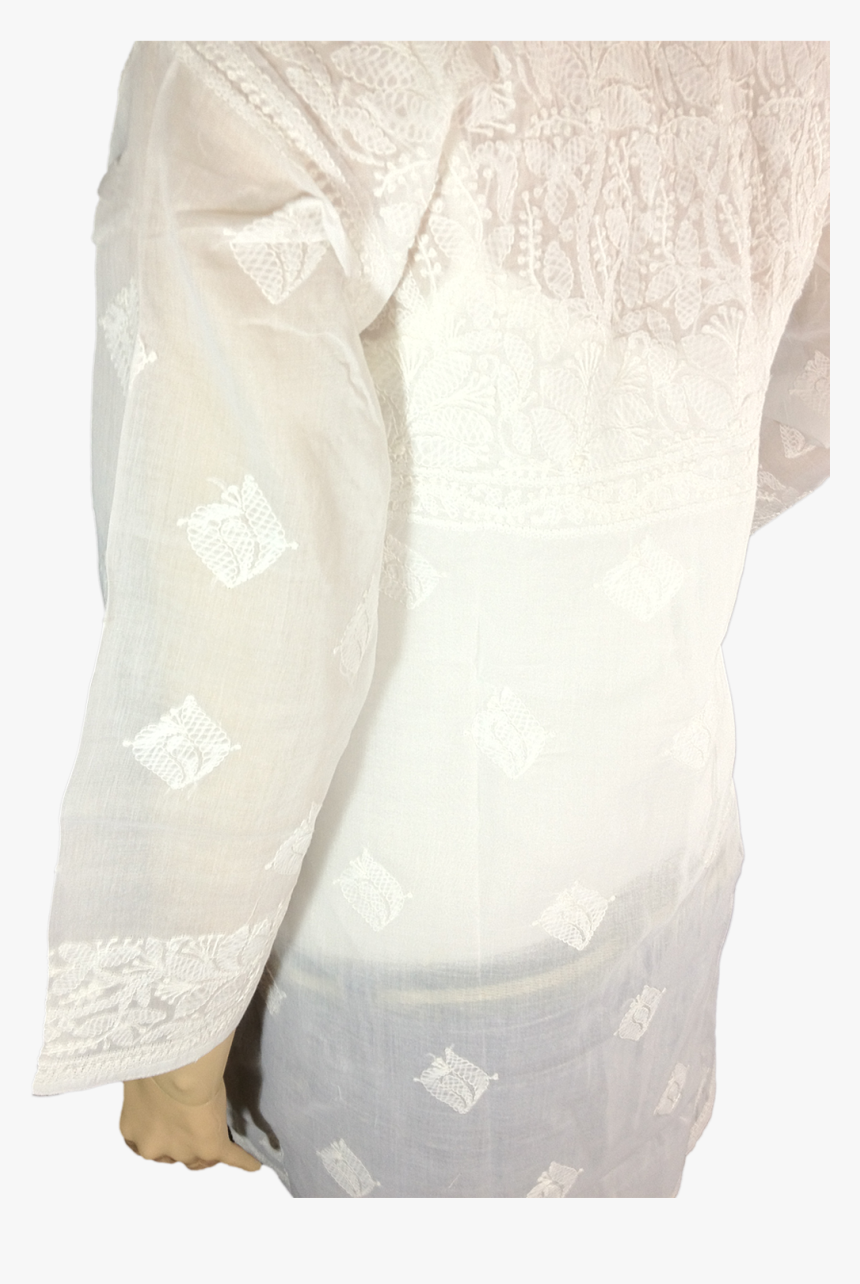 Http - //www - Chikirpolo - Kurti Fwnctnwht003676 Backsideviewleft - Lace, HD Png Download, Free Download