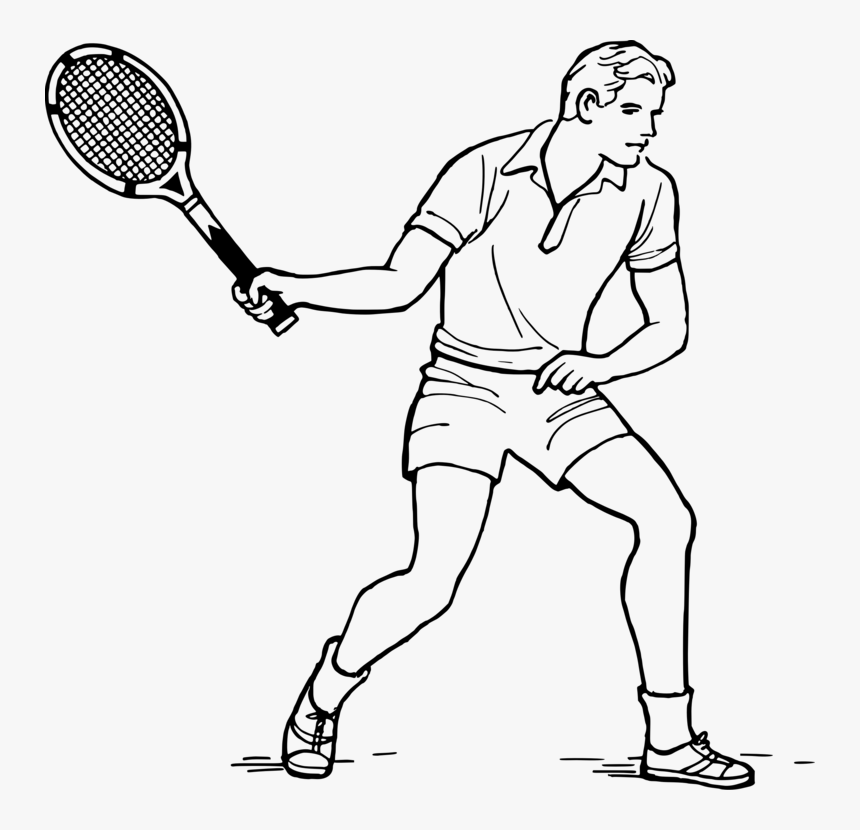 Playing Tennis Drawing, HD Png Download, Free Download