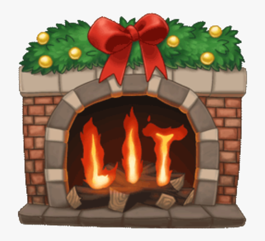 Arimoji Fireplace Fire Lit Redandgreen Bow Ribbon Redbo - Portable Network Graphics, HD Png Download, Free Download