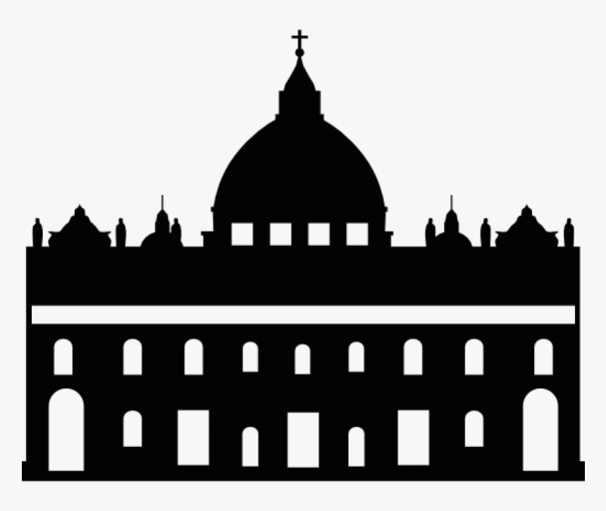 Silhoutte Of Building Png Image - St Peter's Basilica Icon, Transparent Png, Free Download