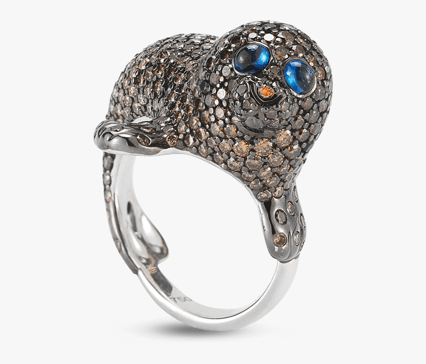 Cat Ring With Diamonds,tourmaline And Sapphires - Engagement Ring, HD Png Download, Free Download