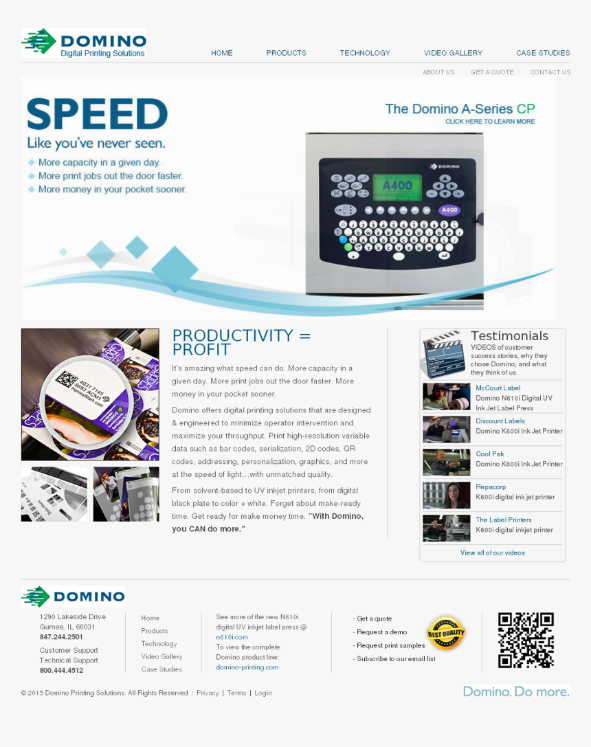 Domino Printing Solutions Competitors, Revenue And - Domino A200, HD Png Download, Free Download