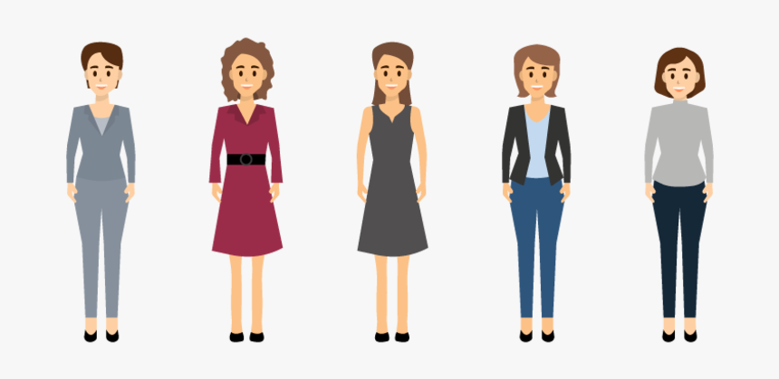 Set Of Businesswoman Standing - شكل بنات في اعمال كرتون, HD Png Download, Free Download