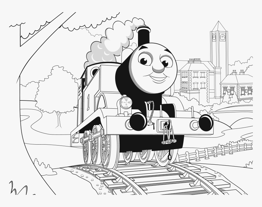 Thomas Drawing Step By - Thomas And Friends Birthday Coloring Pages, HD Png Download, Free Download