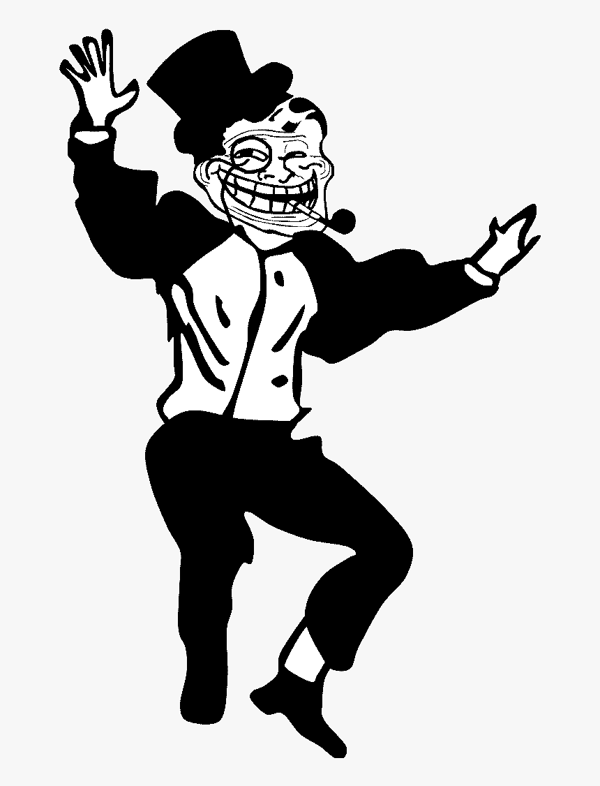 Black Black And White Man Fictional Character Male - Troll Dad Dance, HD Png Download, Free Download