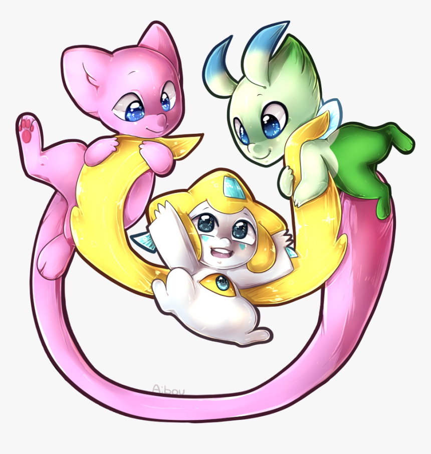 Mew, Celebi, Jirachi~ - Mew And Celebi, HD Png Download, Free Download