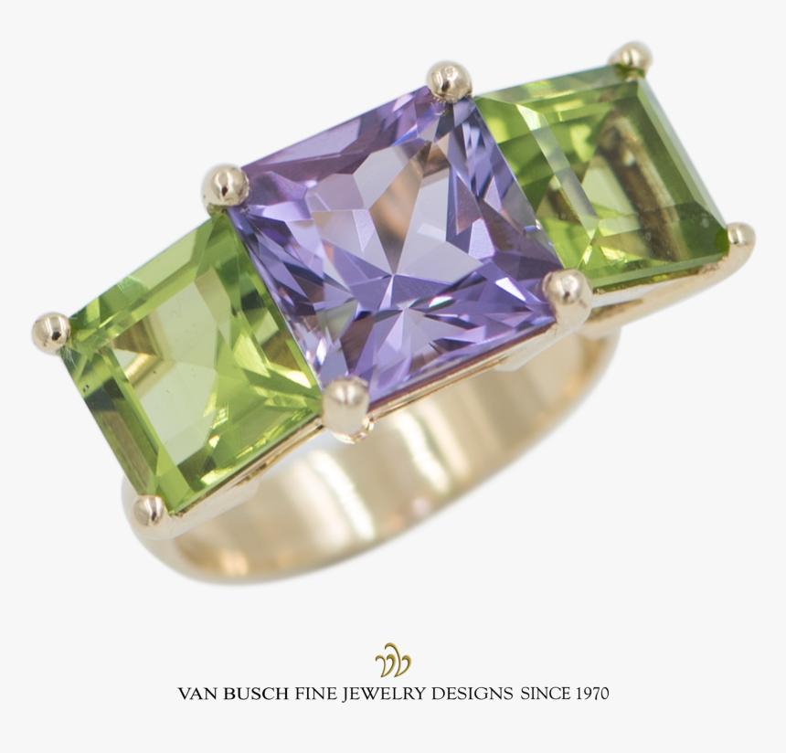 Amethyst And Peridot Ring - Amethyst, HD Png Download, Free Download