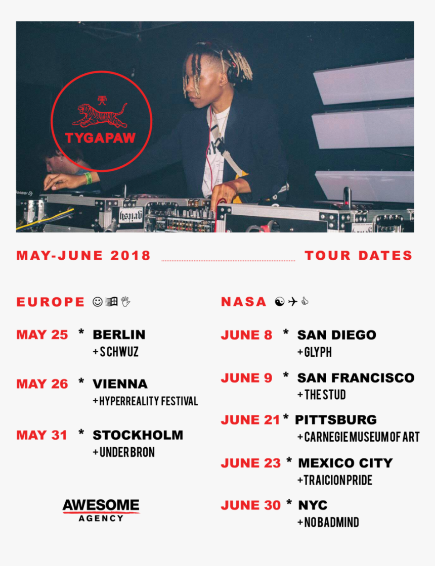 Tygapaw Tour Dates May-june, HD Png Download - kindpng