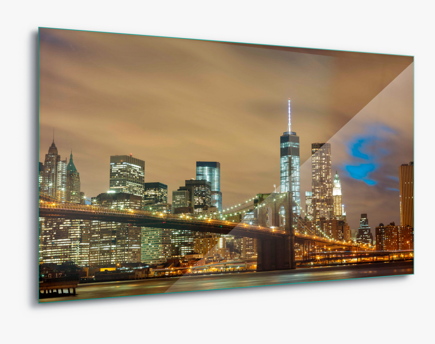 Brooklyn Bridge New York City Night Canvas Amp - New York City Night Time, HD Png Download, Free Download