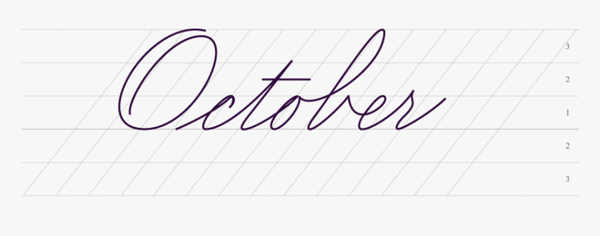 Spencerian Guide Write October In Spencerian - North, HD Png Download, Free Download