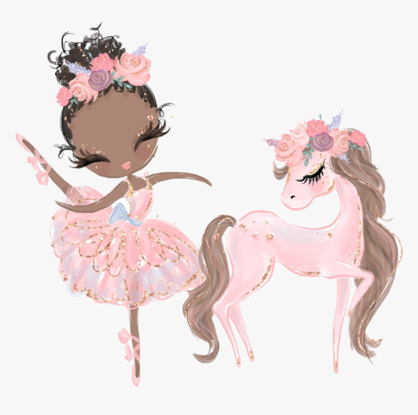 #watercolor #clipart #ballerina #dance #pony #pink - Princess Ballerina Unicorn, HD Png Download, Free Download