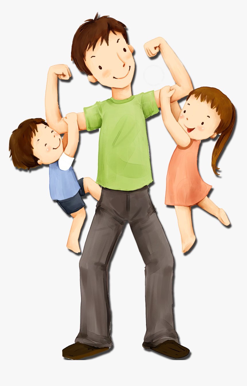 Father"s Day Sunday Child Illustration - Father And Child Illustration, HD Png Download, Free Download