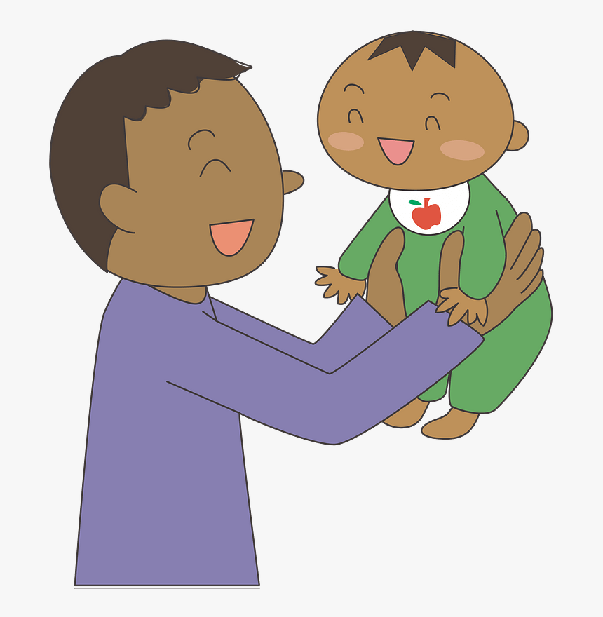 Father With A Baby Clipart - Cartoon, HD Png Download, Free Download