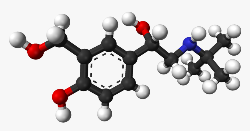 Salbutamol S Enantiomer 3d Balls - Albuterol Sulfate Molecule, HD Png Download, Free Download