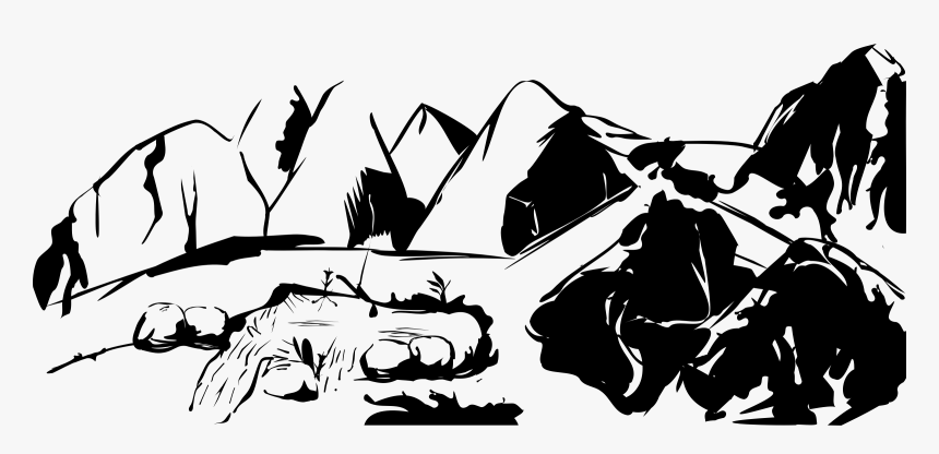 Moumtains With Wilder Pond Clip Arts - Mountain Clipart Black And White Png, Transparent Png, Free Download