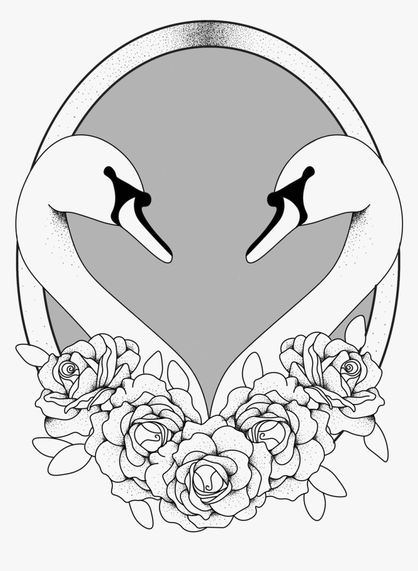 Crosshatch Drawing Bird - Drawing Swans Of Birds, HD Png Download, Free Download