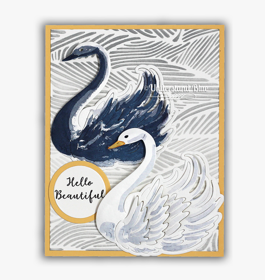 Paper Layering Swan Card By Understand Blue - Hero Arts Layering Swan, HD Png Download, Free Download