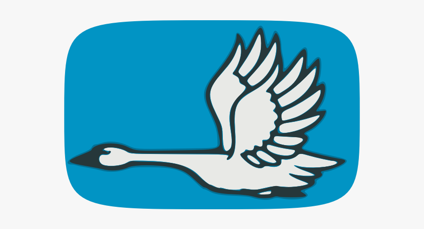 Image Of Flying Swan On Blue Background - Cartoon Swan Clip Art, HD Png Download, Free Download