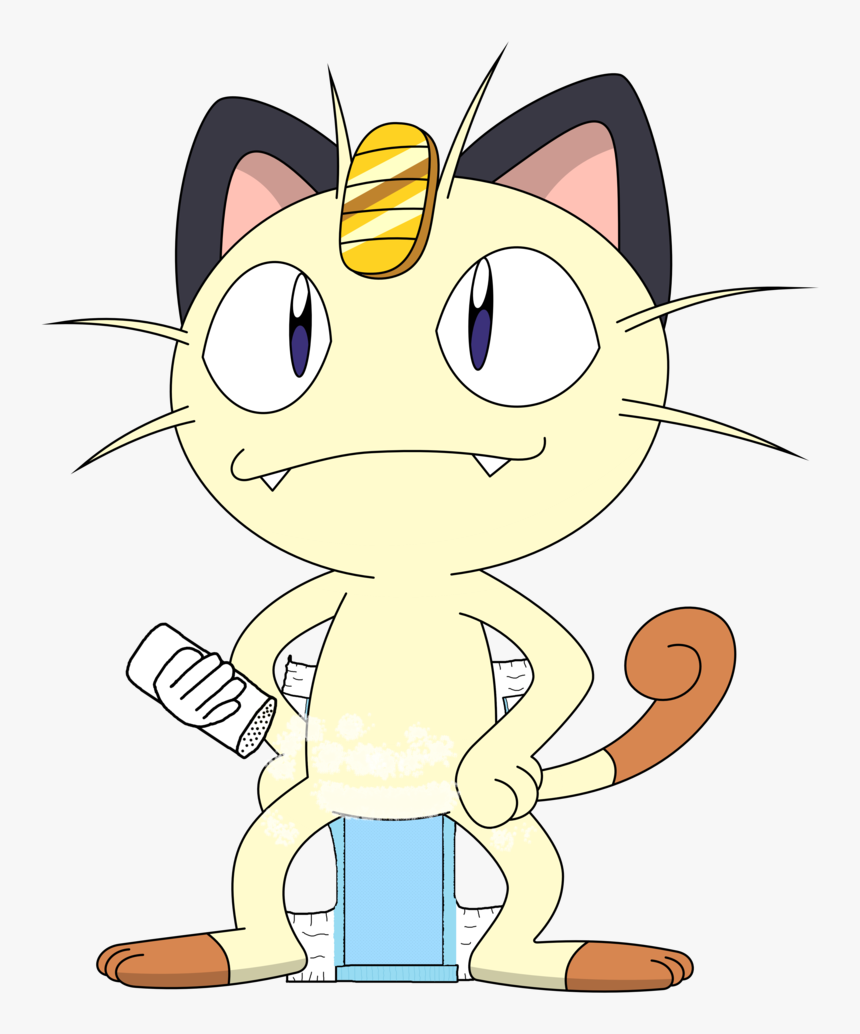 Cat , Png Download - Diaper Baby Meowth, Transparent Png, Free Download