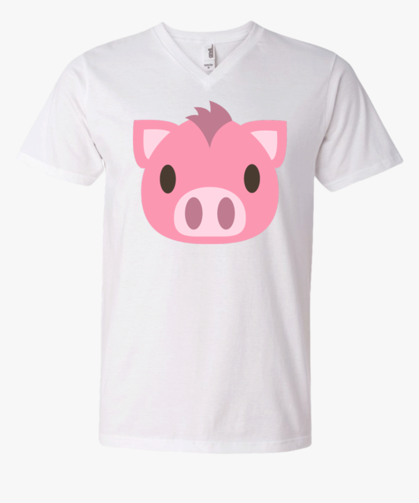 Pig Face Emoji Men"s V Neck T Shirt - Domestic Pig, HD Png Download, Free Download