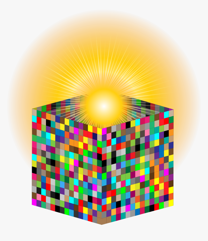 Glowing Orb Rising Out Of Confetti-sided Box - Cube, HD Png Download, Free Download