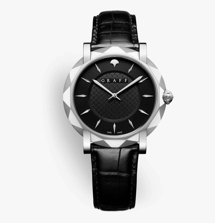 A Graffstar Slim 43mm Men"s Platinum Watch With Black - Zenith El Primero Grande Class, HD Png Download, Free Download