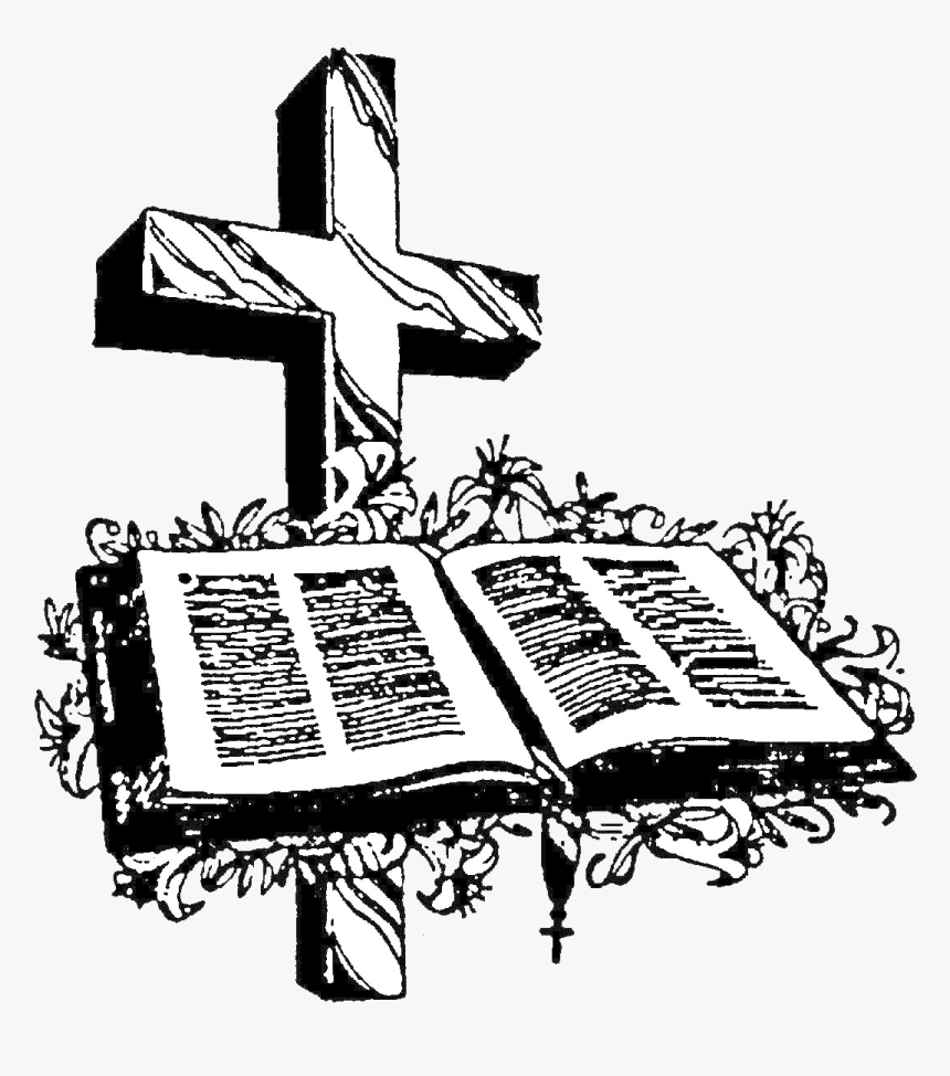 In Memory Of Saint Martin De Porres - Black And White Clip Art Bibles And Crosses, HD Png Download, Free Download