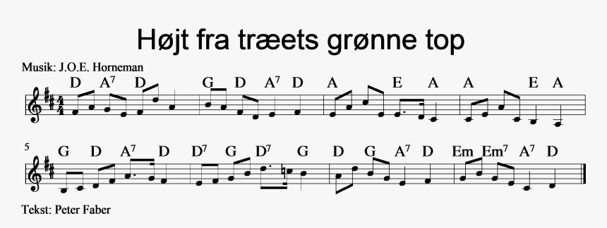 Højt Fra Træets Grønne Top, HD Png Download, Free Download