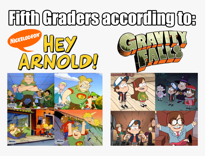 Differences In Art Styles - Hey Arnold Gravity Falls, HD Png Download, Free Download