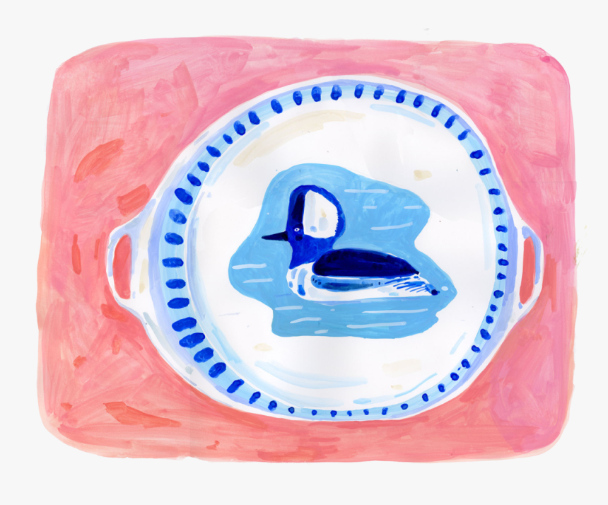 Blue And White Duck Plate, HD Png Download, Free Download