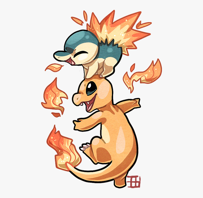 ﻿ml Л Ч Ж4 1 Ни^ \ Г/ V 1 V,pokémon - Cyndaquil Art, HD Png Download, Free Download