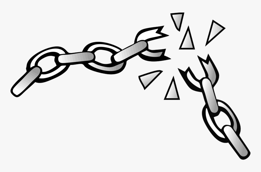 Broken Chains Clipart Drawing Clip Art - Easy Broken Chain Drawing, HD Png Download, Free Download