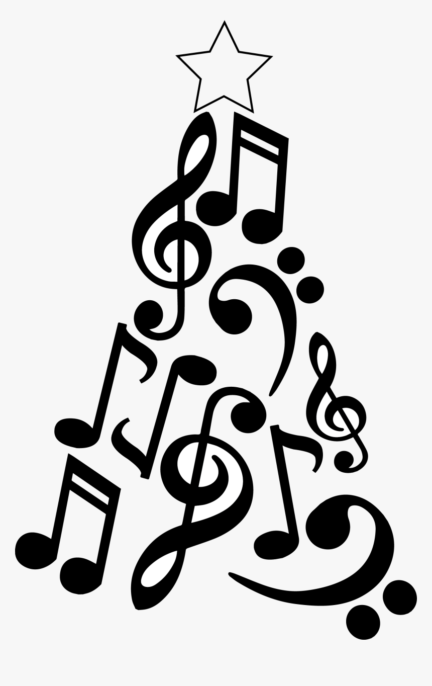 Transparent Christmas Music Notes Png - Christmas Music Black And White, Png Download, Free Download