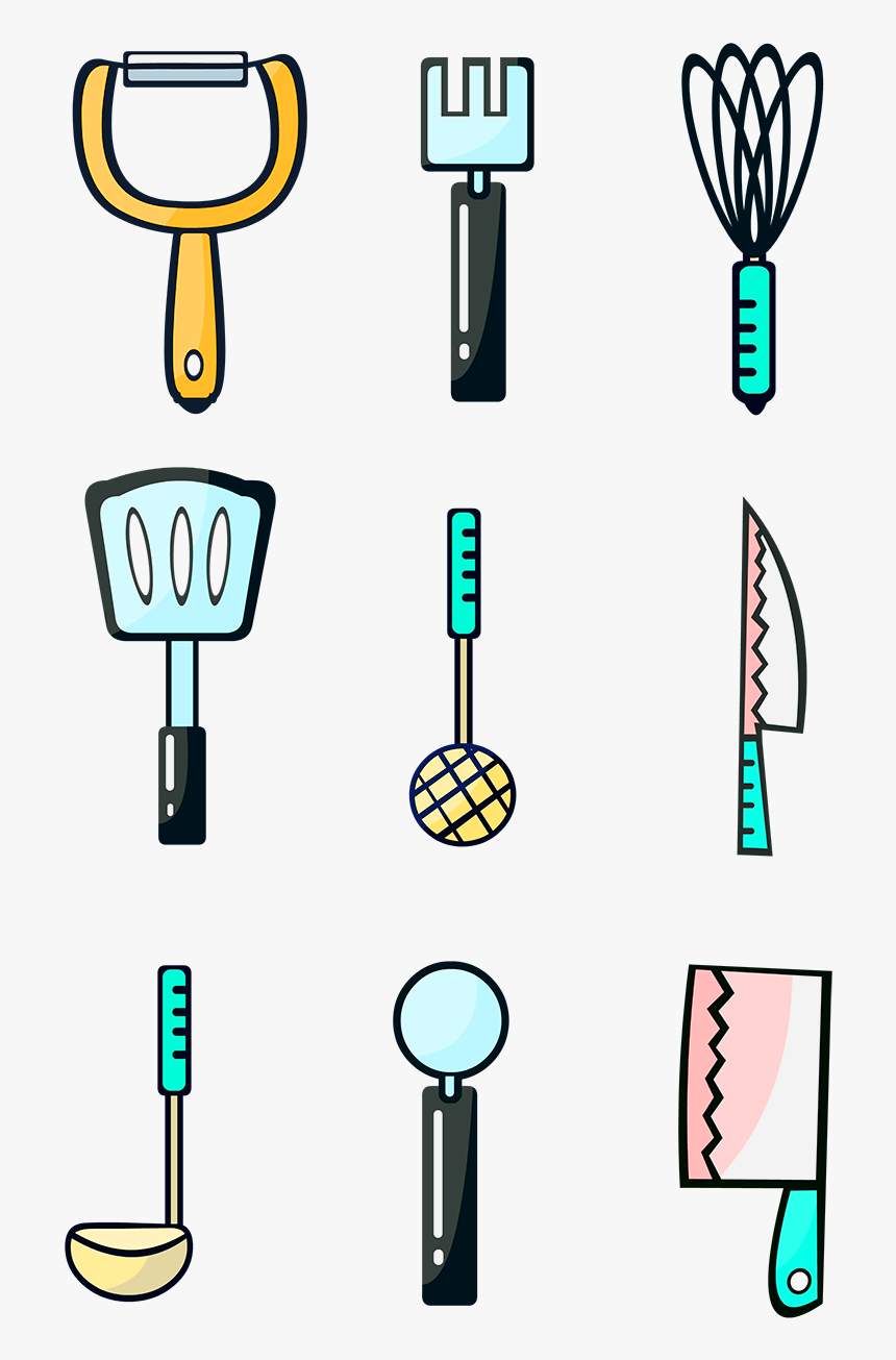 Living Supplies Hand Painted Cartoon Kitchen Utensils - Clipart Kitchen Utensils Cartoon, HD Png Download - kindpng Living Supplies Hand Painted Cartoon Kitchen Utensils - Clipart Kitchen Utensils Cartoon, HD Png Download - kindpng