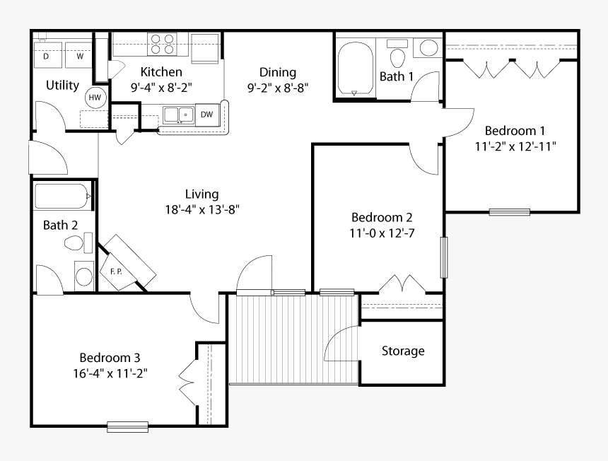 Click Here To See Full Dimensions - Standard Kitchen Room Dimensions, HD Png Download, Free Download