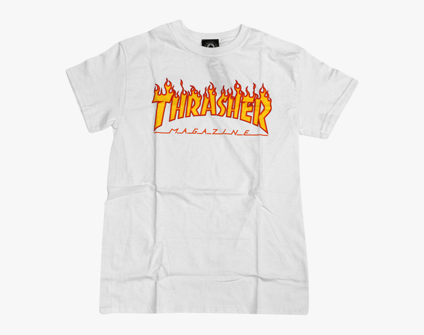 Thrasher Magazine Flame Logo T Shirt - Thrasher Tshirt Png, Transparent Png, Free Download