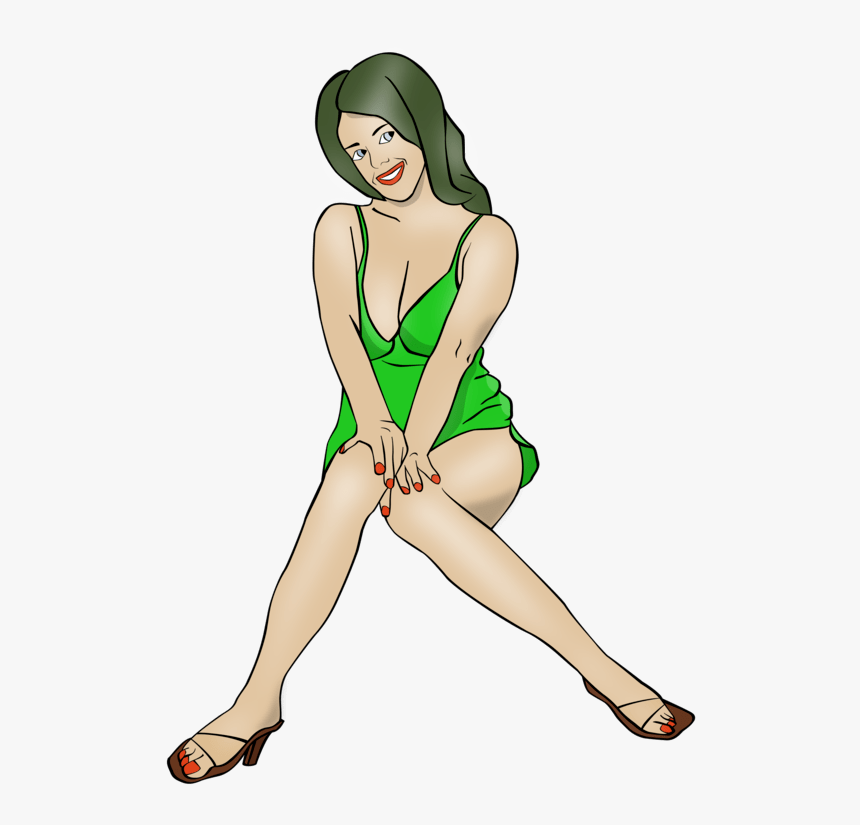 Pin Up Girl Woman Cartoon Drawing Free Commercial Clipart - Kartun Sexy Png, Transparent Png, Free Download