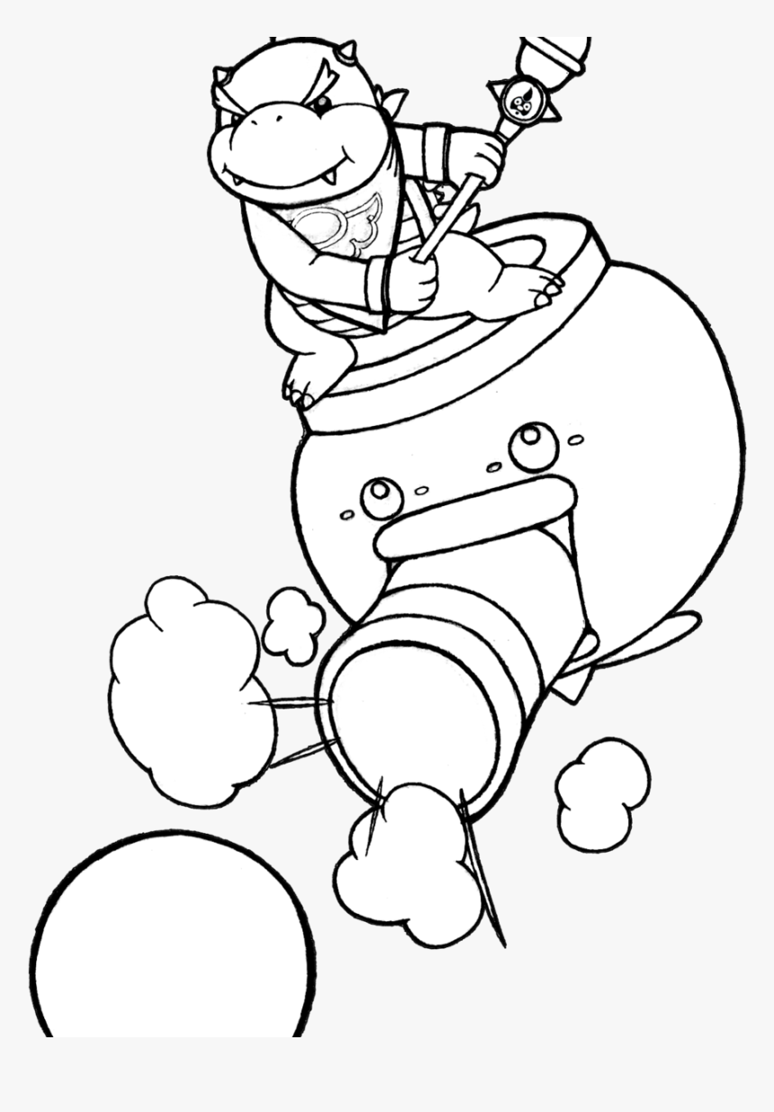 Nice Bowser Jr Coloring Pages Family Super Mario Character - Bowser Kids Coloring Pages, HD Png Download, Free Download