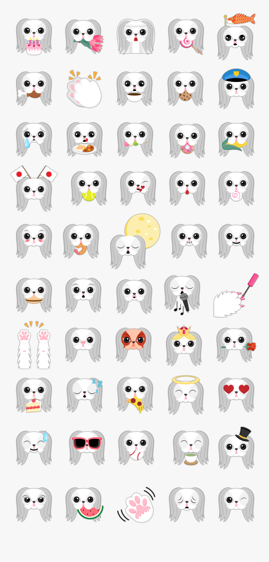 Japanese Chin Emoji Stickers Are You A Japanese Chin - Cartoon, HD Png Download, Free Download