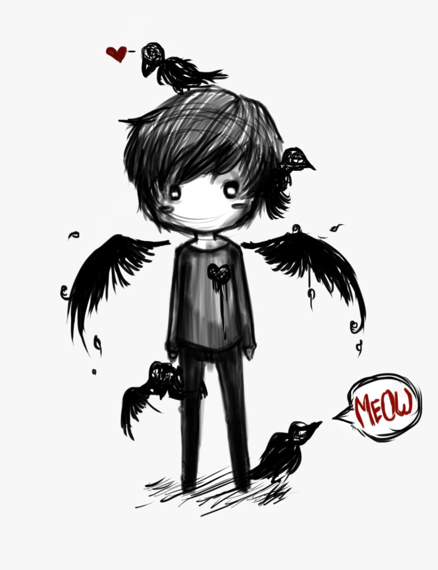 Please Adopt Aaron,he"s A Fallen Angel And An Outcast,crows - Dark Angel Anime Boy, HD Png Download, Free Download