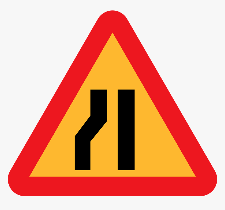 Road Narrows On Left,roadsign,road Sign,traffic Sign,highway - Temporary Road Closed Sign, HD Png Download, Free Download