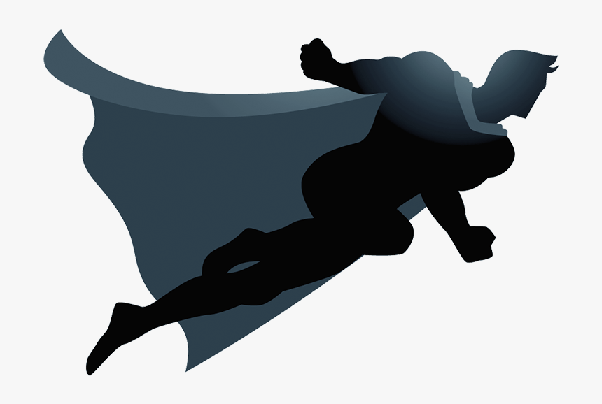 Flying Superhero Silhouette Png, Transparent Png, Free Download