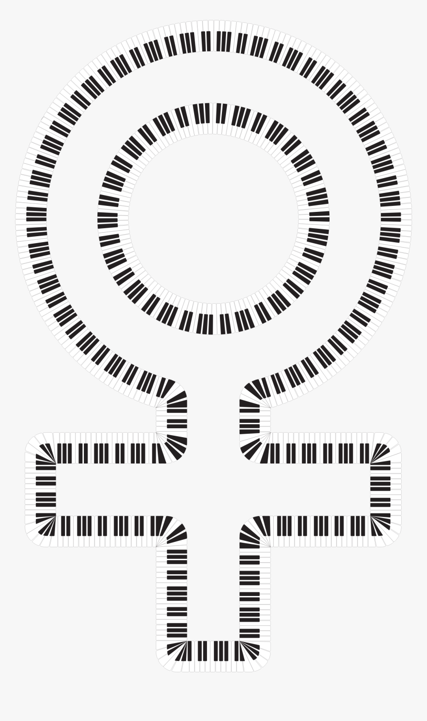 Female Symbol Piano Keys Clip Arts - Piano Keys Circle Png, Transparent Png, Free Download