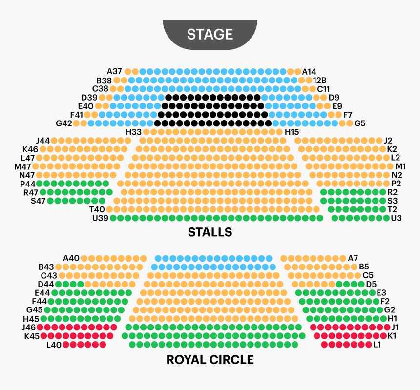 Prince Of Wales Theatre Seating Map - Prince Of Wales Theatre Seating Plan, HD Png Download, Free Download